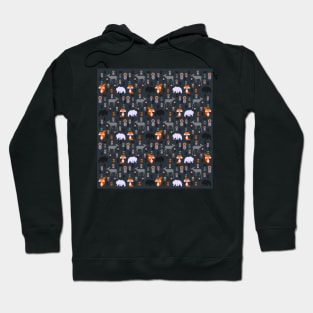 Wild foxes, deer, bears and flowers Hoodie